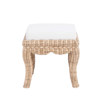 Rowan 19.7" Bohemian Designer Woven Rattan/Wood Vanity Stool - JONATHAN Y